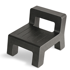 Small chair for children made from black ARPRO (expanded polypropylene)