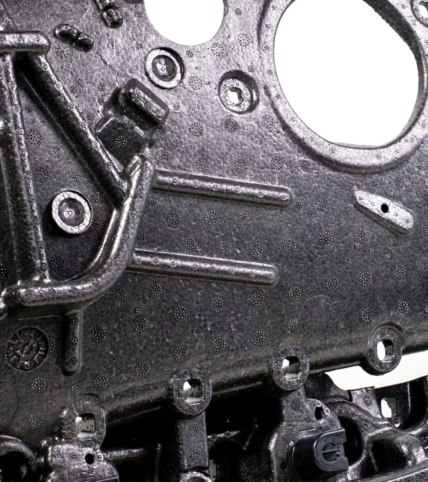 Close up look of an black application made from ARPRO